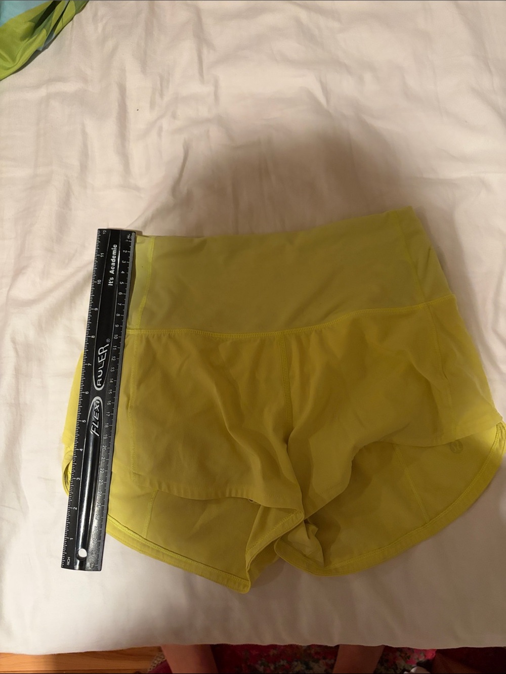 Lululemon Athletica speed ups Vibrant Yellow Athletic Shorts - Picture 5 of 7